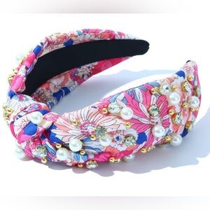 Floral Frenzy Embellished Jewels Top Knot Headband NWOT